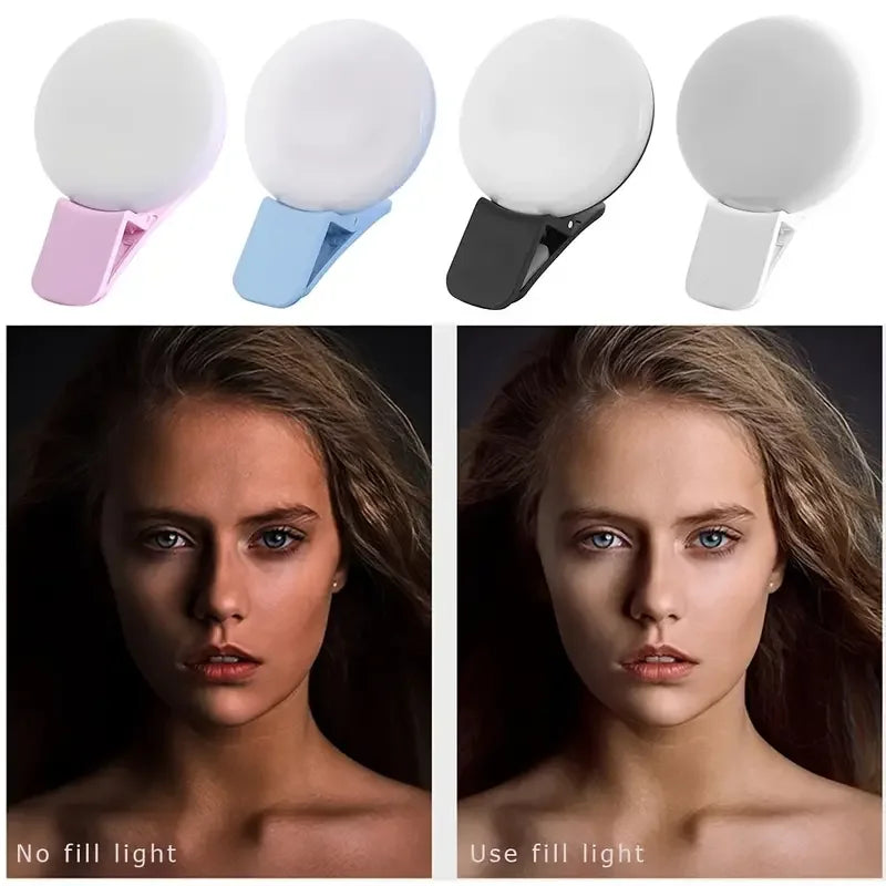 💡 Selfie Ring Light Clip – Perfect Licht Altijd & Overal (USB + 3 Lichtstanden!) | 1+1 GRATIS