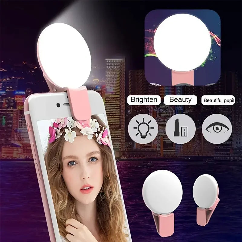 💡 Selfie Ring Light Clip – Perfect Licht Altijd & Overal (USB + 3 Lichtstanden!) | 1+1 GRATIS