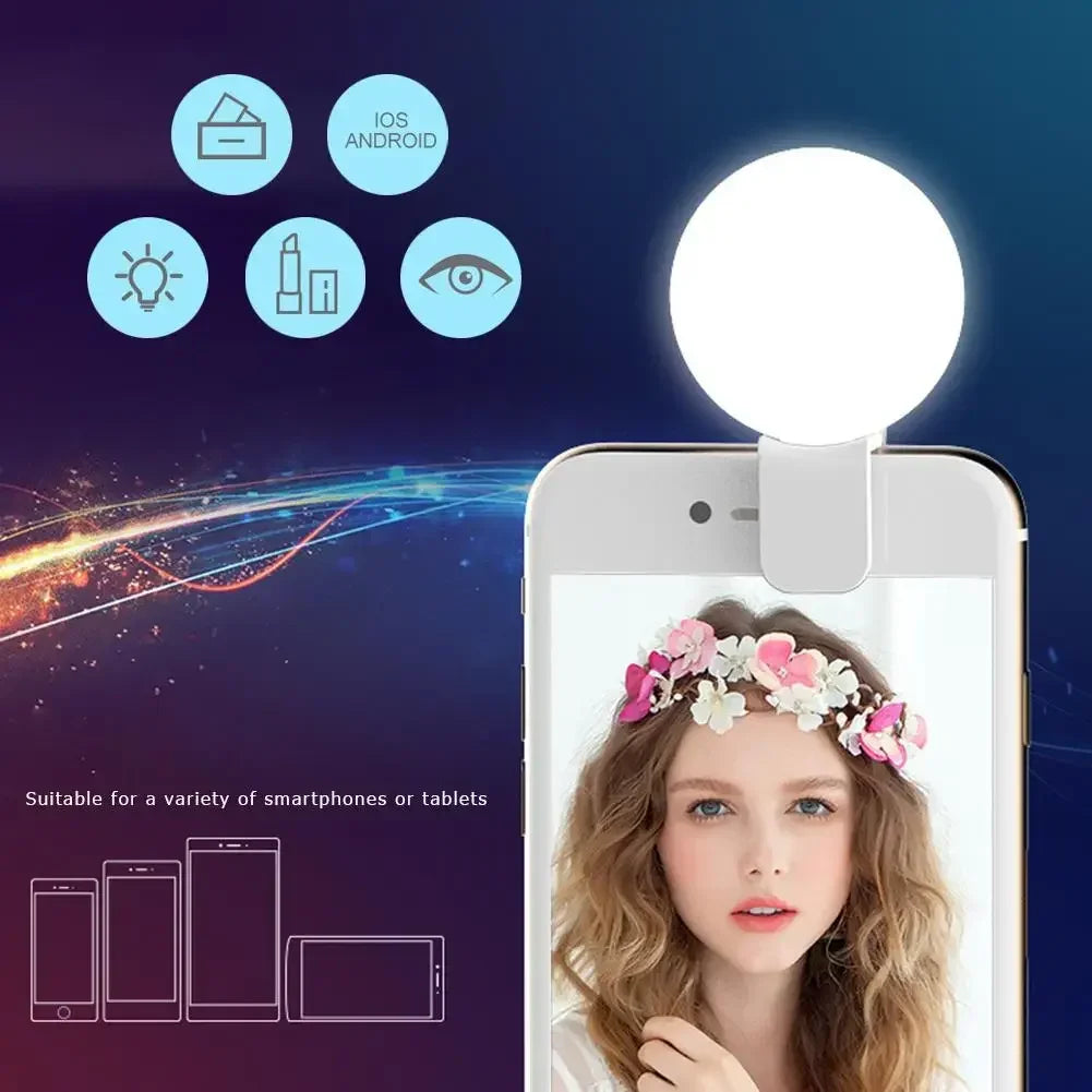 💡 Selfie Ring Light Clip – Perfect Licht Altijd & Overal (USB + 3 Lichtstanden!) | 1+1 GRATIS