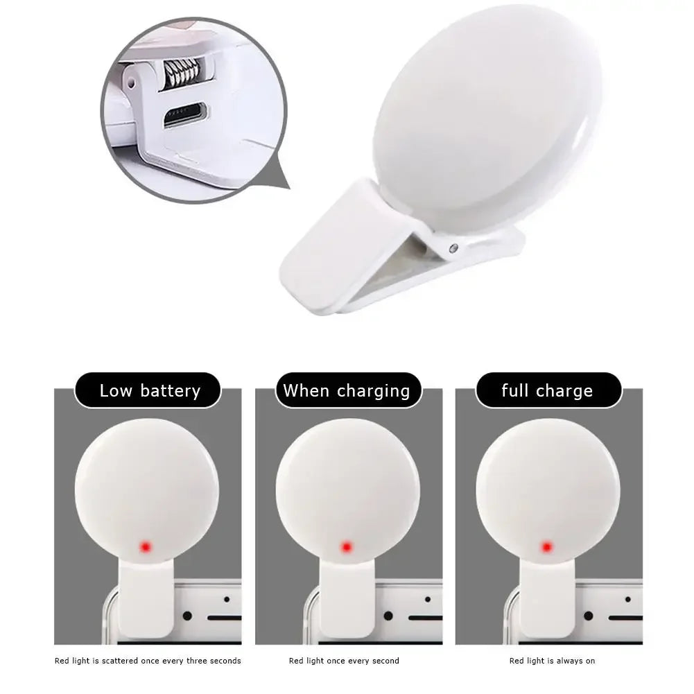 💡 Selfie Ring Light Clip – Perfect Licht Altijd & Overal (USB + 3 Lichtstanden!) | 1+1 GRATIS