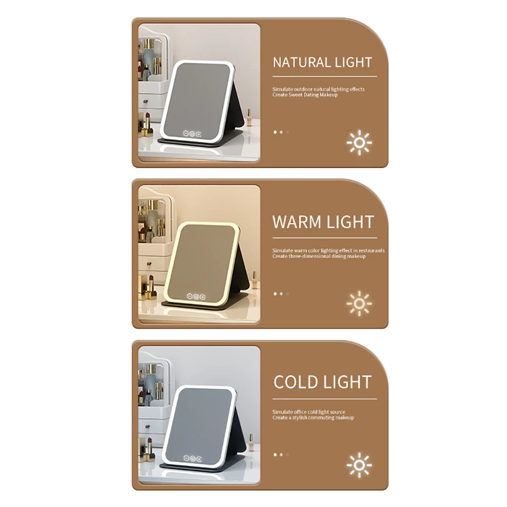 ✨ LED Make-up Spiegel – 3 Lichtstanden & Oplaadbaar! 1+1 GRATIS!💄