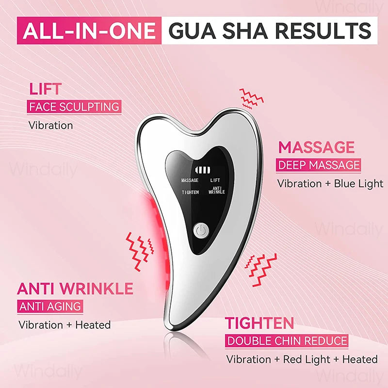💖 4-in-1 Gua Sha Gezichtsmassager – 1+1 GRATIS | Lift & Verstevig Je Huid!