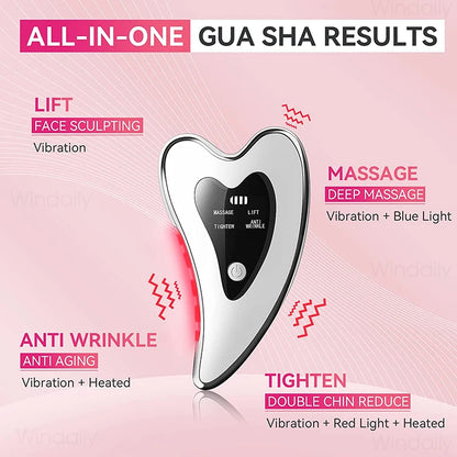💖 4-in-1 Gua Sha Gezichtsmassager – 1+1 GRATIS | Lift & Verstevig Je Huid!