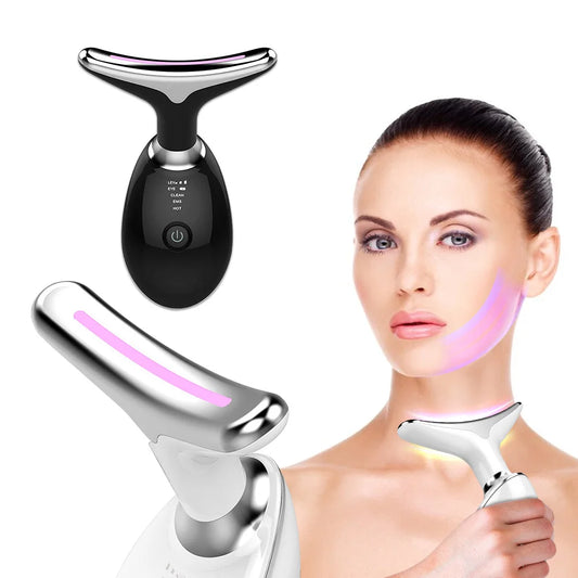 7-in-1 LED Gezichts- & Halsmassager – Voor een Stralende & Jeugdige Huid! 💆‍♀️✨