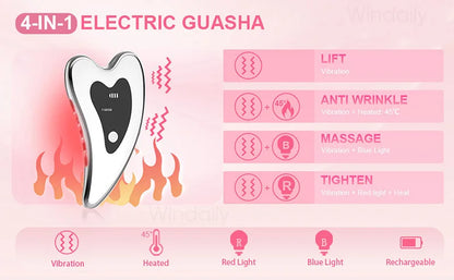 💖 4-in-1 Gua Sha Gezichtsmassager – 1+1 GRATIS | Lift & Verstevig Je Huid!